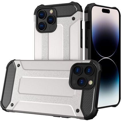 Mobigear Outdoor iPhone 14 Pro Hoesje Hardcase Backcover Shockproof - Zilver