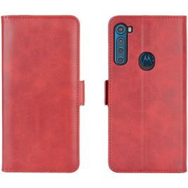 Mobigear Slim Magnet Motorola One Fusion Plus Hoesje Bookcase Portemonnee - Rood