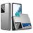 Mobigear Brushed Credit Card Slot Case Silver Samsung Galaxy S21 Ultra