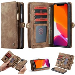 Caseme 008 iPhone 11 Hoesje Uitneembare 2in1 Bookcase Portemonnee - Bruin