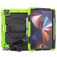 Mobigear SureGrip Xtreme iPad Pro 12.9 Inch (2020) Hoes Hard Kunststof,Siliconen Backcover + Stylus Houder + Schouderband + Standaard - Zwart / Groen