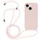 Mobigear Lanyard iPhone 14 Plus Siliconen Hoesje met koord - Sand Pink