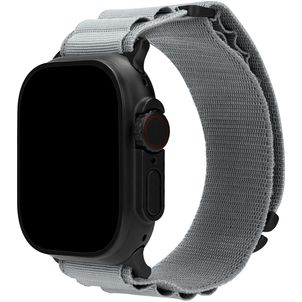 Mobilize Alpine Nylon Apple Watch Bandje Gespsluiting - 42/41/40/38 mm - Light Grey
