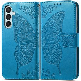 Mobigear Butterfly Samsung Galaxy M15 Hoesje Bookcase Portemonnee - Blauw