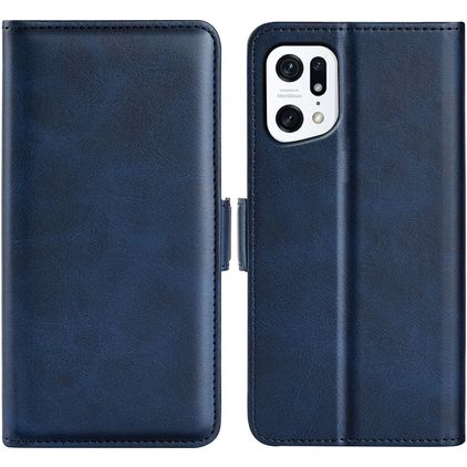 Mobigear Slim Magnet OPPO Find X5 Hoesje Bookcase Portemonnee - Donkerblauw