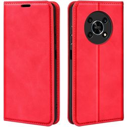Mobigear Retro Slim HONOR Magic 4 Lite Hoesje Bookcase Portemonnee - Rood