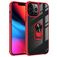 Mobigear Crystal Ring iPhone 14 Plus Hoesje Hardcase Backcover met Ringhouder - Transparant / Rood