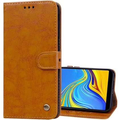 Mobigear Wallet Samsung Galaxy J6 Plus Hoesje Bookcase Portemonnee - Cognac
