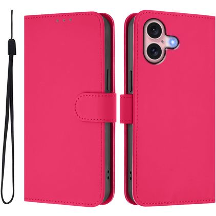 Mobigear Urban Wallet iPhone 16 Hoesje Bookcase Portemonnee - Magenta