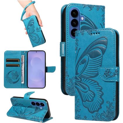 Mobigear Butterfly Samsung Galaxy S26 Hoesje Bookcase Portemonnee - Blauw