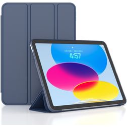 Mobigear Tri-Fold Gel iPad 10 (2022) Hoes TPU,Kunstleer Bookcase - Donkerblauw
