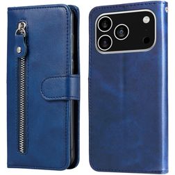 Mobigear Zipper iPhone 17 Pro Hoesje Bookcase Portemonnee - Blauw