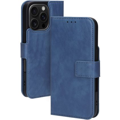 Mobiparts Classic Wallet MagSafe iPhone 16 Pro MagSafe Hoesje Bookcase Portemonnee - Steel Blue
