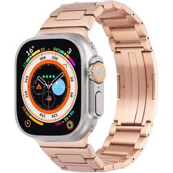 Mobigear Berlin Stalen Apple Watch Bandje Vouwsluiting - 49/46/45/44 mm - Roségoud