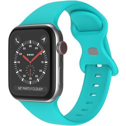 Mobigear Sport Dual Siliconen Apple Watch Bandje Druksluiting - 42/41/40/38 mm - Turquoise