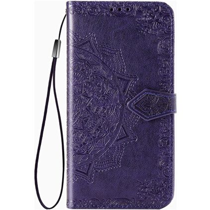 Mobigear Mandala Motorola One Fusion Plus Hoesje Bookcase Portemonnee - Paars