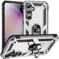 Mobigear Armor Ring Samsung Galaxy S23 FE Hoesje Hardcase Backcover Shockproof met Ringhouder - Zilver
