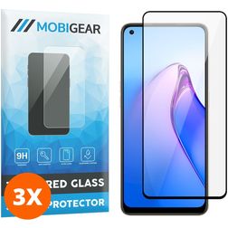 Mobigear Premium OPPO Reno 8 Glazen Screenprotector - Case Friendly - Zwart (3-Pack)