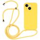 Mobigear Lanyard iPhone 15 Plus Siliconen Hoesje met koord - Geel