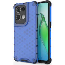 Mobigear Honeycomb OPPO Reno 8 Pro 5G Hoesje Hardcase Backcover Shockproof - Blauw