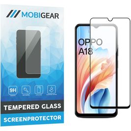 Mobigear Premium OPPO A18 Glazen Screenprotector - Case Friendly - Zwart