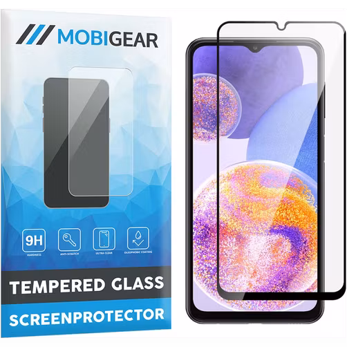 Mobigear Premium Samsung Galaxy A23 Glazen Screenprotector - Case Friendly - Zwart