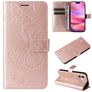 Mobigear Butterfly iPhone 16 Hoesje Bookcase Portemonnee - Roségoud