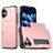 Mobigear Card iPhone 16 Plus Hoesje Hardcase Backcover Shockproof met Pasjeshouder - Roségoud