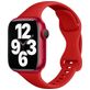 Mobigear Sport Slim Siliconen Apple Watch Bandje Druksluiting - 49/46/45/44 mm - Rood