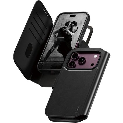 CARE by PanzerGlass Tango Two-in-One iPhone 18 Pro MagSafe Hoesje Uitneembare 2in1 Bookcase Portemonnee - Zwart