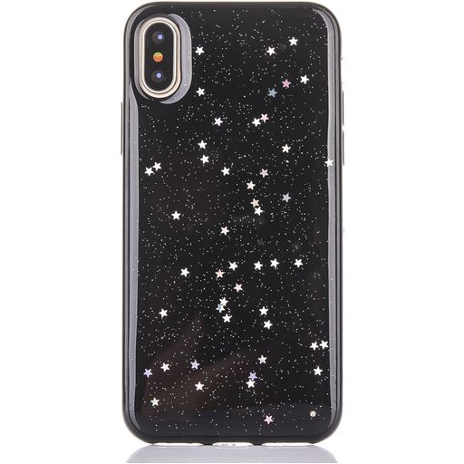 Mobigear Glitter iPhone XS Max Hoesje Hardcase Backcover - Zwart