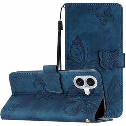 Mobigear Butterfly iPhone 17 Hoesje Bookcase Portemonnee - Blauw