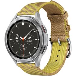 Mobigear Loop Nylon Smartwatch Bandje Gespsluiting - Universeel 20 mm aansluiting - Geel