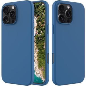 Mobigear Rubber Touch iPhone 16 Pro Siliconen Hoesje Backcover - Blauw