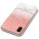 Mobigear Marble iPhone XS Hoesje Flexibel TPU Backcover - Wit / Roze