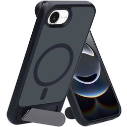 Mobiparts Hardcover iPhone 16e MagSafe Hoesje Hardcase Backcover met Standaard - Satin Black