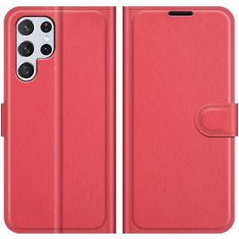 Mobigear Classic Samsung Galaxy S22 Ultra Hoesje Bookcase Portemonnee - Rood
