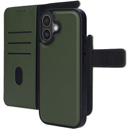 Mobiparts iPhone 17 Hoesje Echt Leer Uitneembare 2in1 Bookcase Portemonnee - Groen