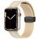 Mobigear Stripe Mag Siliconen Apple Watch Bandje Magneetsluiting - 42/41/40/38 mm - Wit / Beige