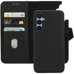 Mobiparts Samsung Galaxy A54 Hoesje Echt Leer Uitneembare 2in1 Bookcase Portemonnee - Zwart