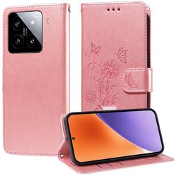 Mobigear Flowers Xiaomi 15 Hoesje Bookcase Portemonnee - Roségoud