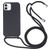 Mobigear Lanyard iPhone 16 Siliconen Hoesje met koord - Zwart