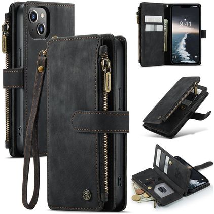 Caseme C30 iPhone 14 Hoesje Bookcase Portemonnee - Zwart