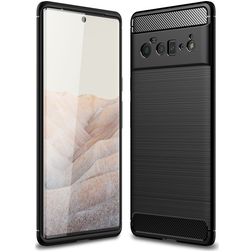 Mobigear Brushed Slim Google Pixel 6 Pro Hoesje Flexibel TPU Backcover - Zwart