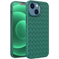 Mobigear Woven iPhone 14 Plus Hoesje Flexibel TPU Backcover - Groen