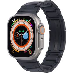 Mobigear Berlin Stalen Apple Watch Bandje Vouwsluiting - 42/41/40/38 mm - Zwart