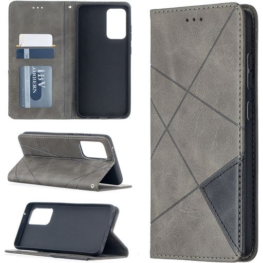 Mobigear Rhombus Magnetic Leather Wallet Case Gray Samsung Galaxy A52 5G