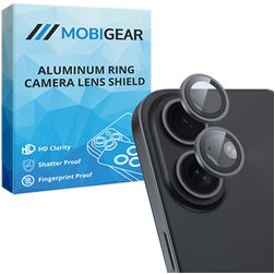 Mobigear Single iPhone 16 Plus Glazen Camera Lens Protector - Case Friendly - Zwart