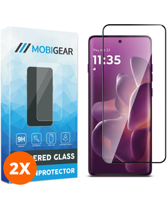 Mobigear Premium Motorola Edge 60 Pro Glazen Screenprotector - Case Friendly - Zwart (2-Pack)