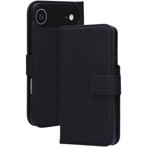 Mobiparts Wallet iPhone Air MagSafe Hoesje Echt Leer Bookcase Portemonnee - Zwart